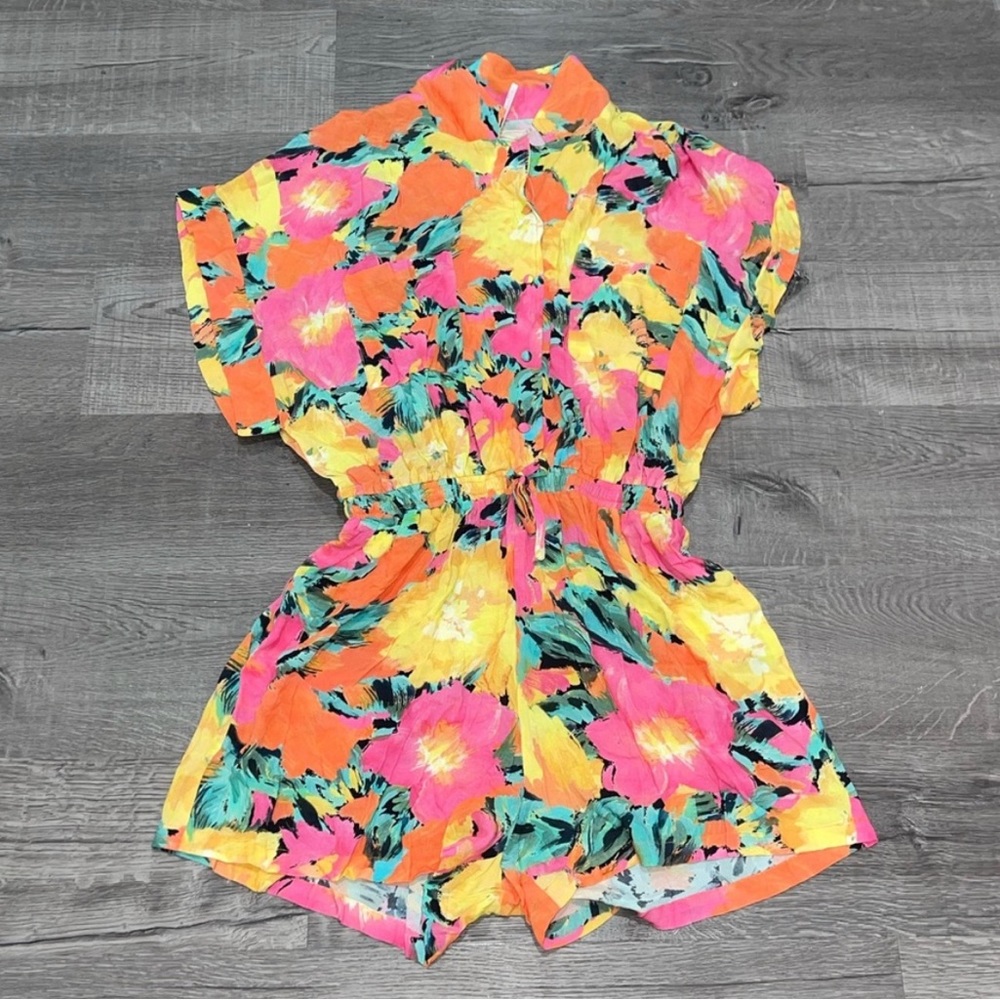 Free People Jen's Pirate Booty Coffee Romper S NEW